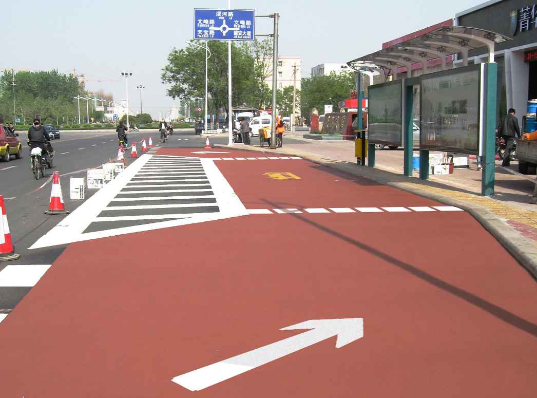 彩色陶瓷顆粒防滑路面
